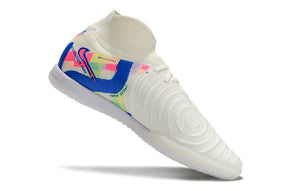 Chuteira Futsal Nike Phantom Luna IC - Branca, Azul e Rosa "Socal Pack" com design arrojado e tecnologia de ponta.