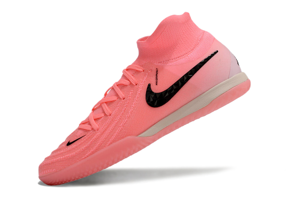 Chuteira Futsal Nike Phantom Luna IC - Rosa e Preta "Brilliance Pack" com design inovador e tecnologia de ponta.
