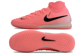 Chuteira Futsal Nike Phantom Luna IC - Rosa e Preta "Brilliance Pack" vista lateral e inferior