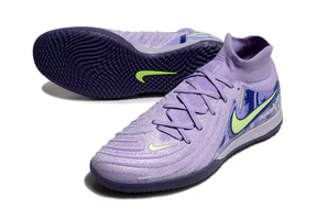 Chuteira Futsal Nike Phantom Luna IC Roxa e Verde - United Pack com design moderno e solado para quadras.