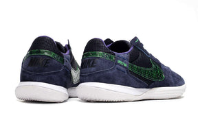 Chuteira Futsal Nike Street Gato IC Azul, Branco e Verde, estilo e desempenho em quadra.