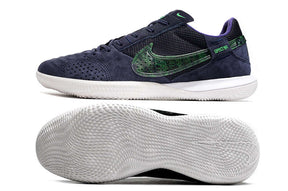 Chuteira Futsal Nike Street Gato IC Azul, Branco e Verde com design em azul e verde