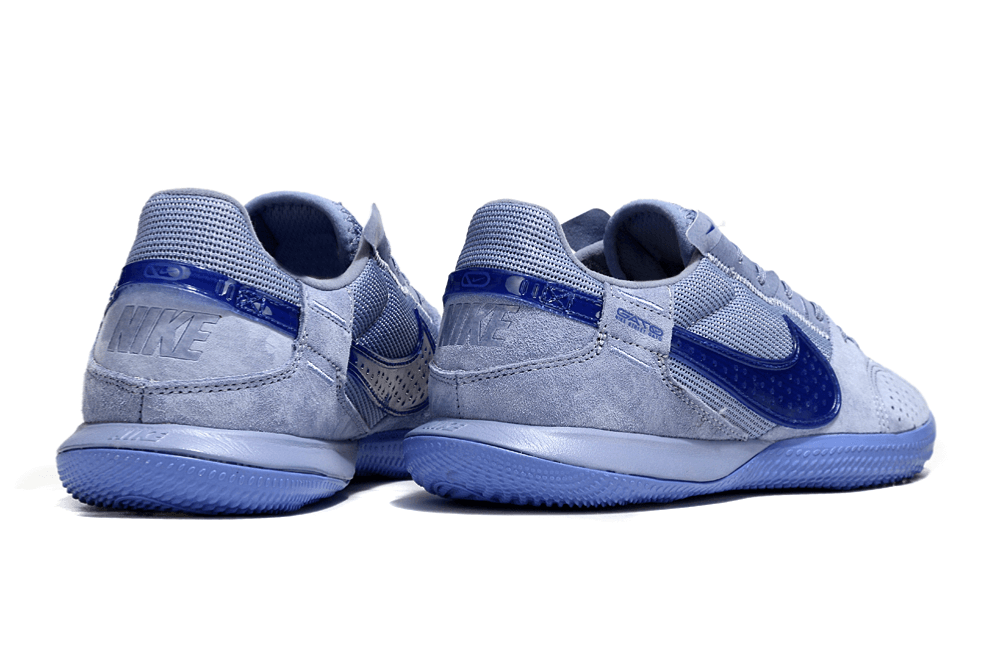 Chuteira Futsal Nike Street Gato IC - Azul e Azul Escura, ideal para alto desempenho em futsal.