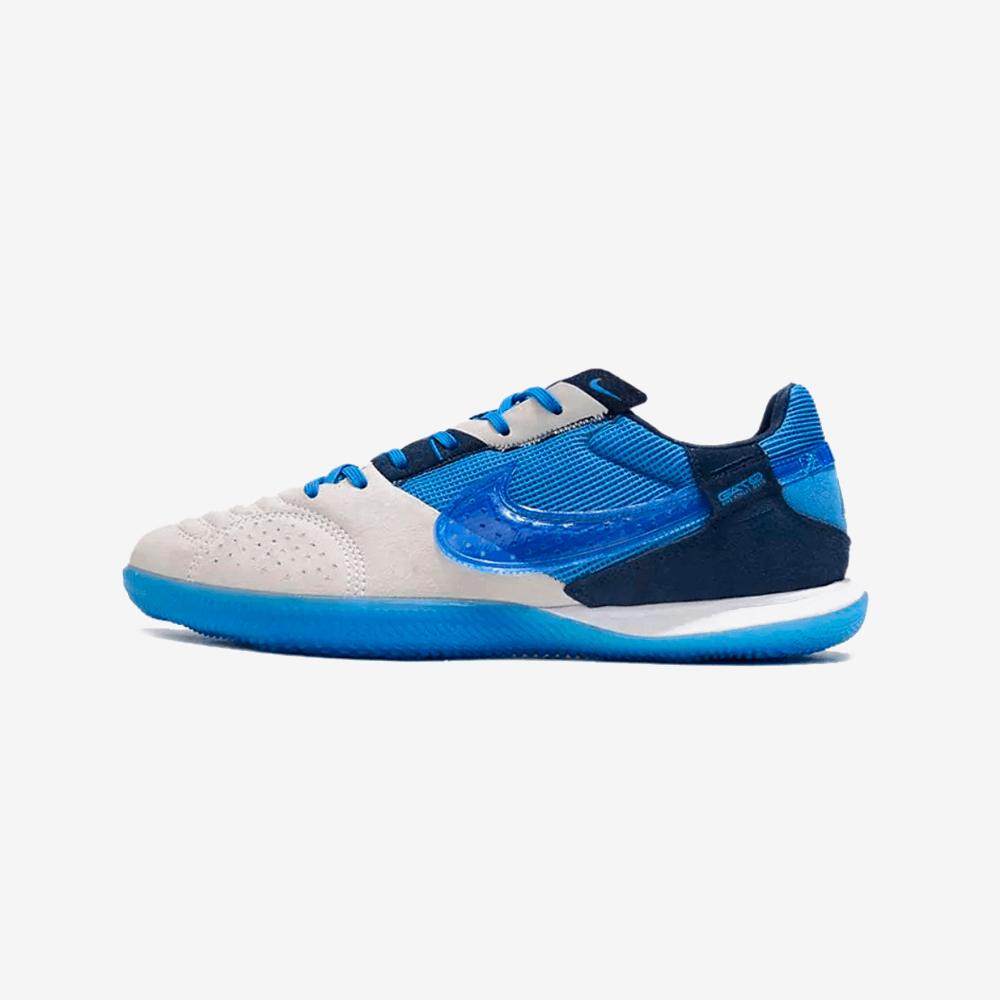 Chuteira Futsal Nike Street Gato IC Azul com design inovador e sola IC para indoor.