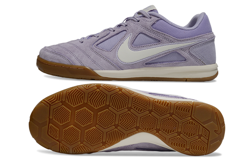 Chuteira Futsal Supreme X Nike SB Gato IC Azul em cor lavanda com sola em borracha