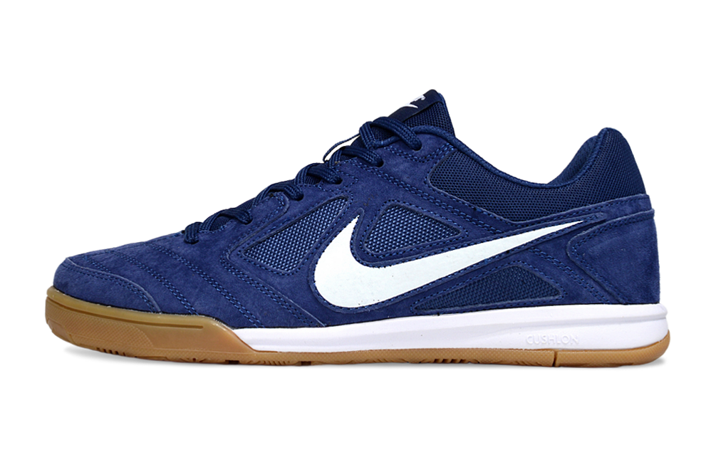Chuteira Futsal Supreme X Nike SB Gato IC Azul vista lateral em tom azul
