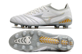 Chuteira Mizuno Morelia Neo 3 FG Grey com design clássico e tecnologia avançada para desempenho superior.