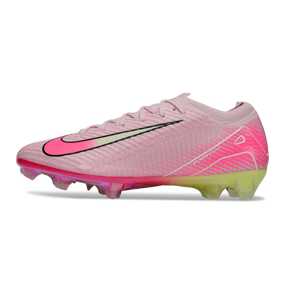 Chuteira Nike Air Zoom Mercurial FG Vapor 16 Rosa em vista lateral, ideal para desempenho em campo.