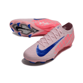 Chuteira Nike Air Zoom Mercurial FG Vapor 16 Rosa em rosa vibrante com detalhes em azul