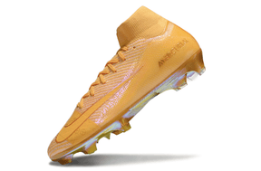 Chuteira Nike Air Zoom Mercurial Superfly 10 Elite FG Amarela em amarelo vibrante com design aerodinâmico.