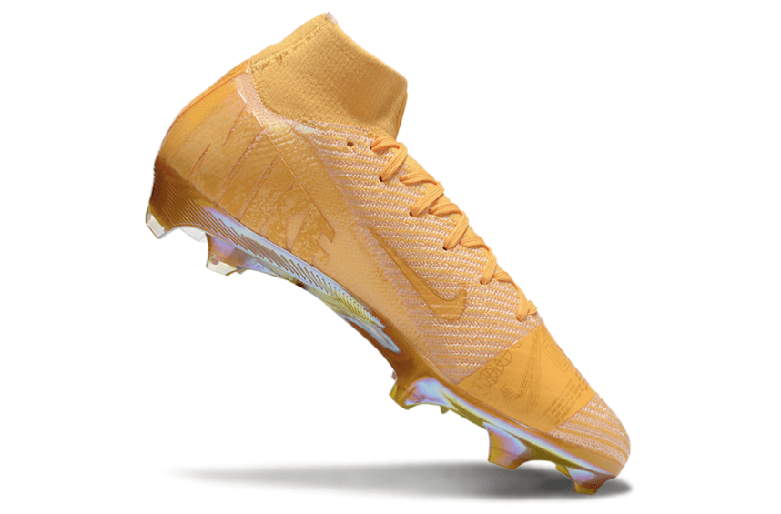 Chuteira Nike Air Zoom Mercurial Superfly 10 Elite FG Amarela em destaque, ideal para velocidade em campo.
