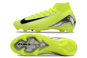 Chuteira Nike Air Zoom Mercurial Superfly 10 Elite FG em amarelo vibrante com sola avançada.