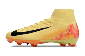 Chuteira Nike Air Zoom Mercurial Superfly 10 Elite FG em amarelo e preto, ideal para futebol e desempenho de elite.