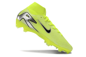 Chuteira Nike Air Zoom Mercurial Superfly 10 Elite FG em amarelo vibrante e design aerodinâmico.