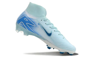 Chuteira Nike Air Zoom Mercurial Superfly 10 Elite FG em azul, ideal para futebol e aumento de desempenho.