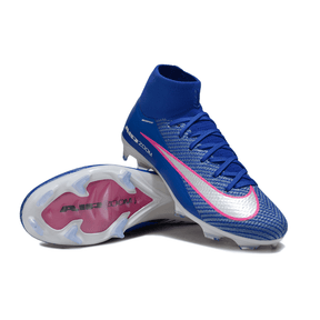 Chuteira Nike Air Zoom Mercurial Superfly 10 Elite FG Azul com design moderno e tecnologia avançada.