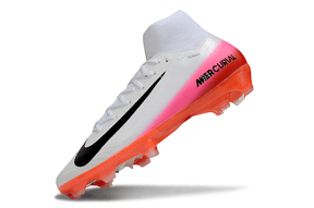 Chuteira Nike Air Zoom Mercurial Superfly 10 Elite FG - Branca, Rosa e Laranja - Pack Fear Nothing em destaque