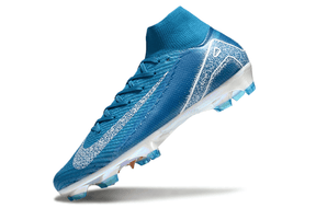 Chuteira Nike Air Zoom Mercurial Superfly 10 Elite FG em azul, ideal para velocidade e controle no futebol.