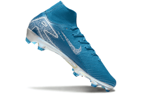 Chuteira Nike Air Zoom Mercurial Superfly 10 Elite FG em azul, ideal para jogadores de futebol que buscam desempenho.