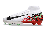Chuteira Nike Air Zoom Mercurial Superfly 10 Elite FG em vista lateral, destacando seu design moderno e cores vibrantes.
