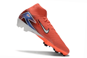 Chuteira Nike Air Zoom Mercurial Superfly 10 Elite FG - Laranja em ângulo, destacando design e tecnologia.