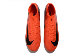 Chuteira Nike Air Zoom Mercurial Superfly 10 Elite FG cor laranja e preta vista de cima
