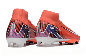 Chuteira Nike Air Zoom Mercurial Superfly 10 Elite FG - Laranja, vista traseira, design vibrante e tecnologia avançada.