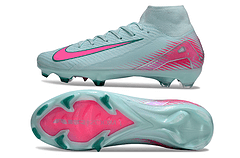 Chuteira Nike Air Zoom Mercurial Superfly 10 Elite FG-  Pack Prism, cor azul e rosa, modelo com suporte para relvados.