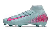 Chuteira Nike Air Zoom Mercurial Superfly 10 Elite FG- Pack Prism em azul claro e rosa, ideal para velocidade no campo.