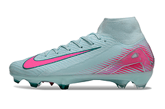 Chuteira Nike Air Zoom Mercurial Superfly 10 Elite FG- Pack Prism em azul claro e rosa, ideal para velocidade no campo.