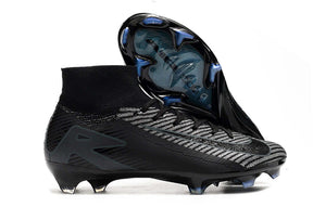 Chuteira Nike Air Zoom Mercurial Superfly 10 Elite FG em preto e cinza, com tecnologia de desempenho avançada.