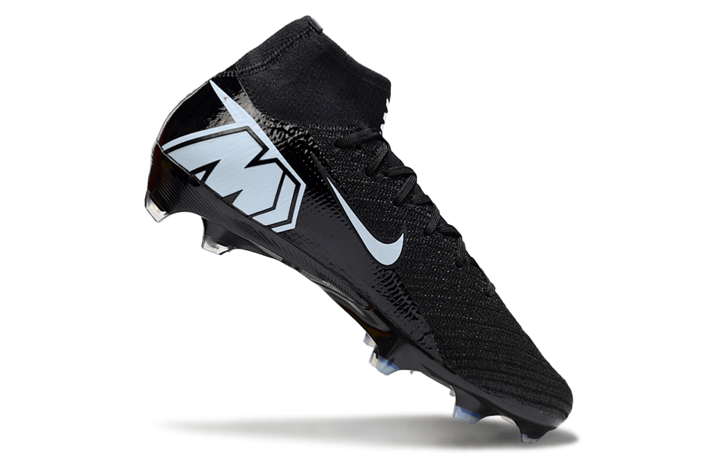 Chuteira Nike Air Zoom Mercurial Superfly 10 Elite FG Preta - Pack Shadow com design moderno e cores sóbrias.