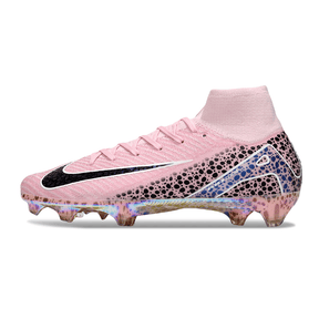 Chuteira Nike Air Zoom Mercurial Superfly 10 Elite FG Rosa Tiger com design moderno e tecnologia avançada.