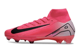 Chuteira Nike Air Zoom Mercurial Superfly 10 Elite FG Rosa lado esquerdo, design moderno e vibrante.