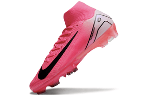 Chuteira Nike Air Zoom Mercurial Superfly 10 Elite FG Rosa em rosa vibrante, ideal para velocidade e controle em campo.