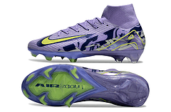 Chuteira Nike Air Zoom Mercurial Superfly 10 Elite FG - Roxa - Pack United, vista lateral e inferior.