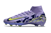 Chuteira Nike Air Zoom Mercurial Superfly 10 Elite FG - Roxa - Pack United, mostrando design avançado e cores vibrantes.