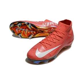 Chuteira Nike Air Zoom Mercurial Superfly 10 Elite FG Vermelha em destaque com solado colorido.