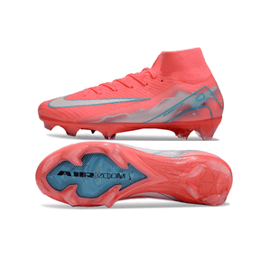 Chuteira Nike Air Zoom Mercurial Superfly 10 Elite FG Vermelha vista lateral e inferior.