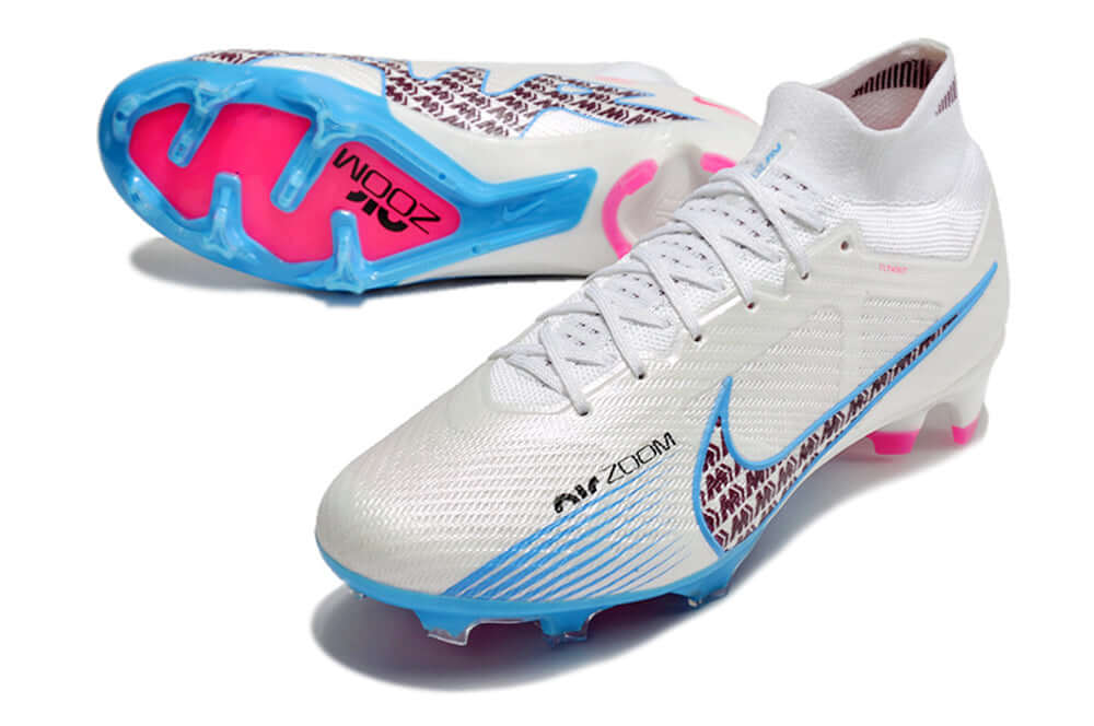 Chuteira Nike Air Zoom Mercurial Superfly 9 Elite FG em destaque, com design sofisticado e tecnologia avançada.