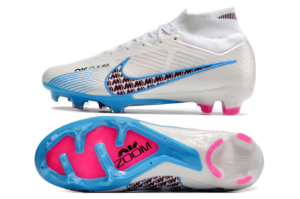 Chuteira Nike Air Zoom Mercurial Superfly 9 Elite FG com design moderno e sola colorida.
