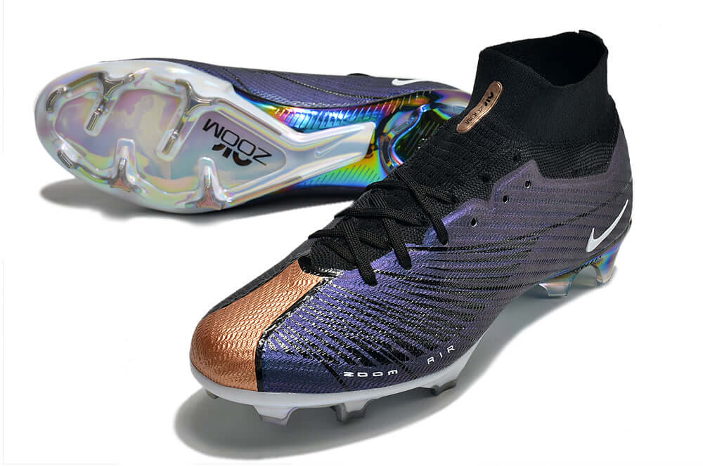 Chuteira Nike Air Zoom Mercurial Superfly 9 Elite FG com design inovador e tecnologia avançada para desempenho em campo.
