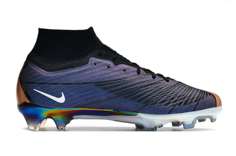 Chuteira Nike Air Zoom Mercurial Superfly 9 Elite FG vista lateral em fundo branco