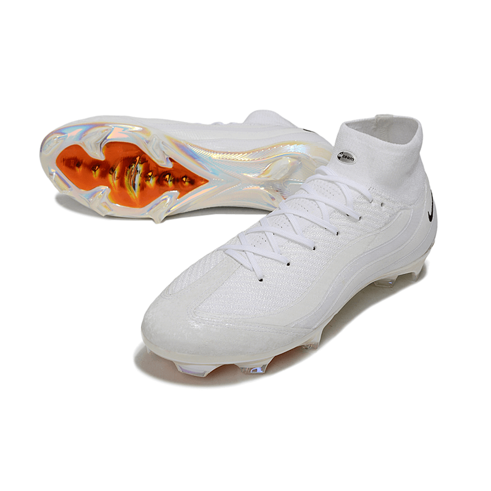 Chuteira Nike Air Zoom Mercurial Superfly Air Max 95 Elite FG Branca em fundo branco