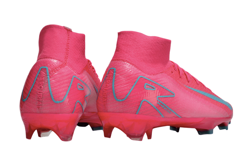 Chuteira Nike Air Zoom Mercurial Superfly IIX Elite FG35-45 em cor rosa, vista traseira, ideal para futebol de campo.