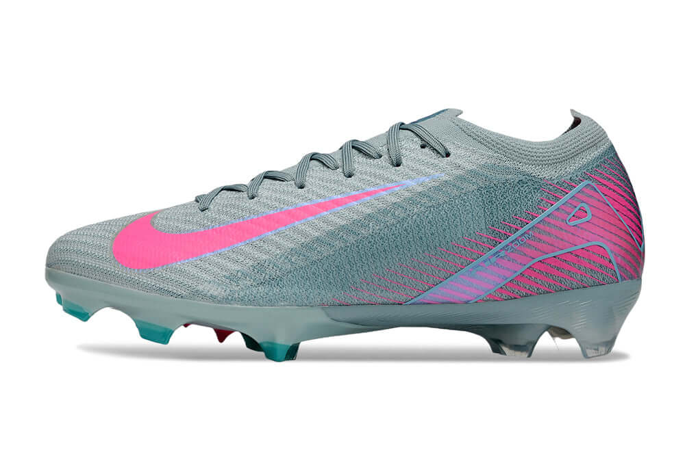 Chuteira Nike AIR Zoom Mercurial Vapor 16 Elite FG - Azul e Rosa - Pack Prism lado direito