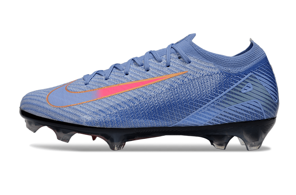 Chuteira Nike Air Zoom Mercurial Vapor 16 Elite FG - Azul e Vermelha com design aerodinâmico e tecnologia Air Zoom.