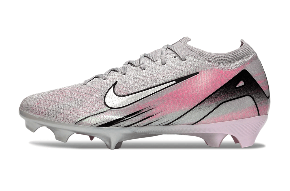 Chuteira Nike Air Zoom Mercurial Vapor 16 Elite FG - Prata e Rosa, design inovador e tecnologia para velocidade em campo.