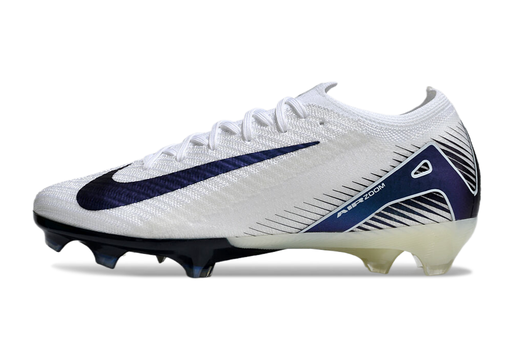 Chuteira Nike Air Zoom Mercurial Vapor 16 Elite FG - Preto e Branca, design leve e tecnologia avançada de desempenho.
