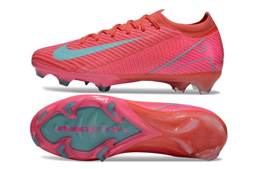 Chuteira Nike Air Zoom Mercurial Vapor 16 Elite FG - Rosa e Azul - Pack Mad Energy com design vibrante e tecnologia avançada.